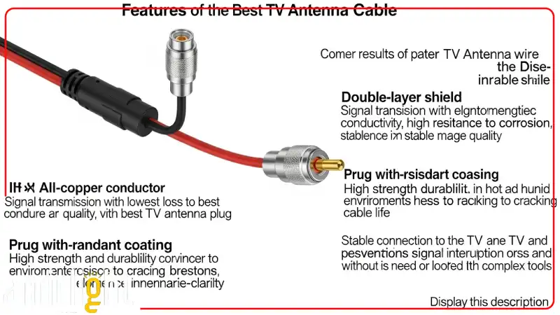 ویژگی‌های بهترین کابل آنتن تلویزیون شامل هادی مسی، شیلد دو لایه، روکش مقاوم و فیش استاندارد برای انتقال سیگنال با کیفیت بالا