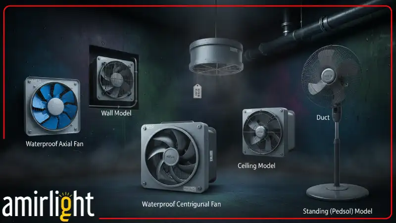 هواکش صنعتی مقاوم در برابر رطوبت با بدنه فلزی و موتور قوی