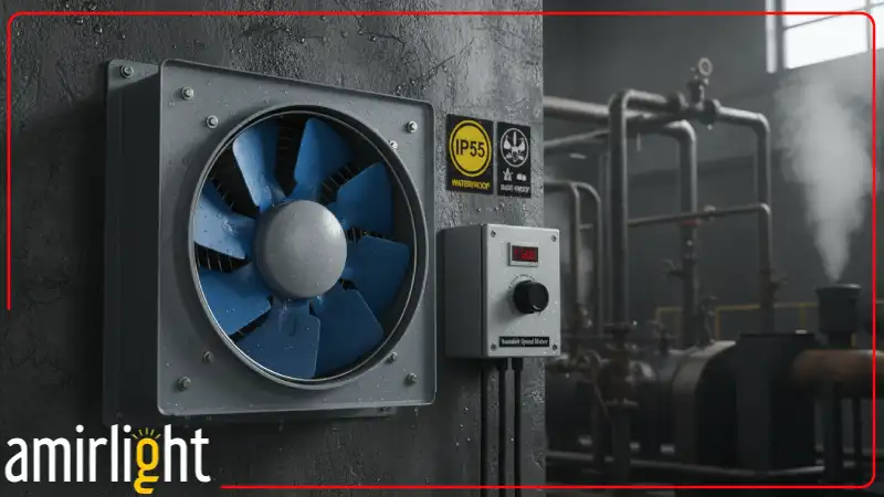 انتخاب و نصب هواکش صنعتی ضد آب برای محیط‌های سوله، گلخانه و فضاهای مرطوب